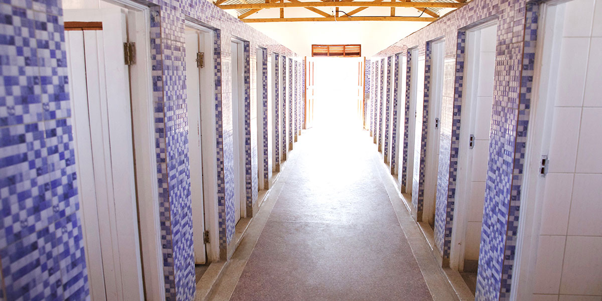 AFTER: The finished new washrooms with plumbing and running water to provide a safe environment for the girls.