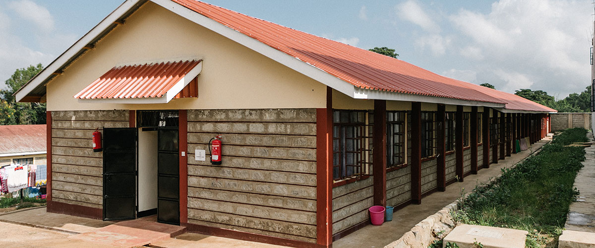 The brand new dormitory and washroom facility we built. 